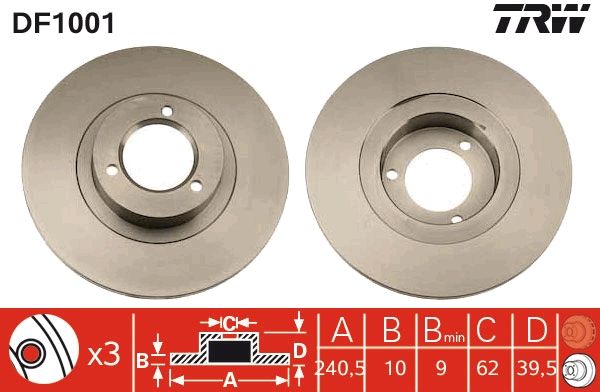 Bremsscheibe TRW DF1001