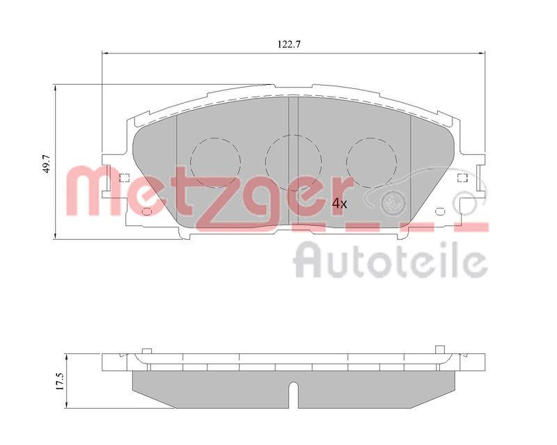 Bremsbelagsatz, Scheibenbremse METZGER 1170772