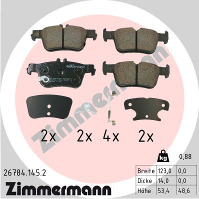 Bremsbelagsatz Bremsbeläge ZIMMERMANN 26784.145.2