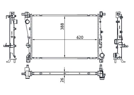 Kühler, Motorkühlung MAHLE CR1664000S