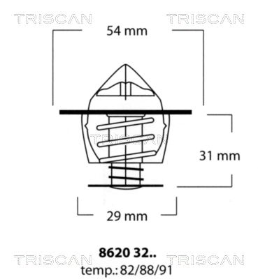 Kühlwasserthermostat TRISCAN 8620 3288