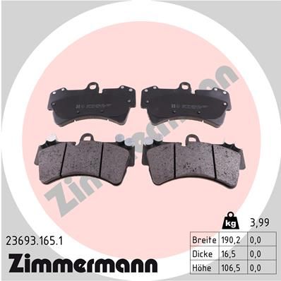 Bremsbelagsatz Bremsbeläge ZIMMERMANN 23693.165.1