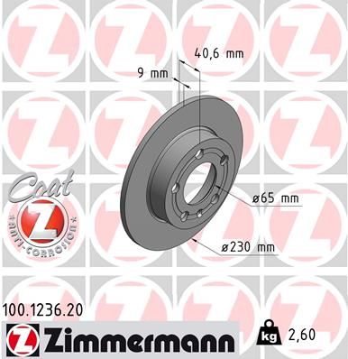 Bremsscheibe ZIMMERMANN 100.1236.20