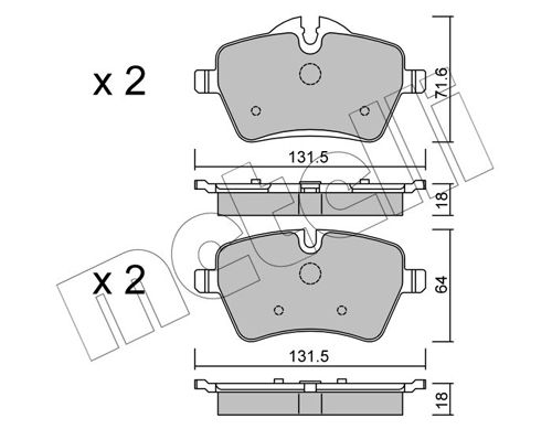 Bremsbelagsatz, Scheibenbremse METELLI 22-0768-0