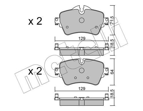 Bremsbelagsatz, Scheibenbremse METELLI 22-1013-0