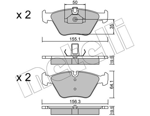 Bremsbelagsatz, Scheibenbremse METELLI 22-0207-0