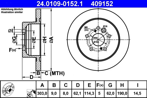 Bremsscheibe ATE 24.0109-0152.1