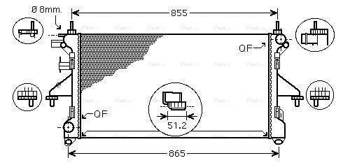 Kühler, Motorkühlung AVA QUALITY COOLING ft2398