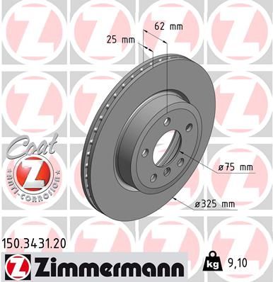 Bremsscheibe ZIMMERMANN 150.3431.20