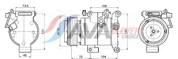 Kompressor, Klimaanlage AVA QUALITY COOLING MZAK304