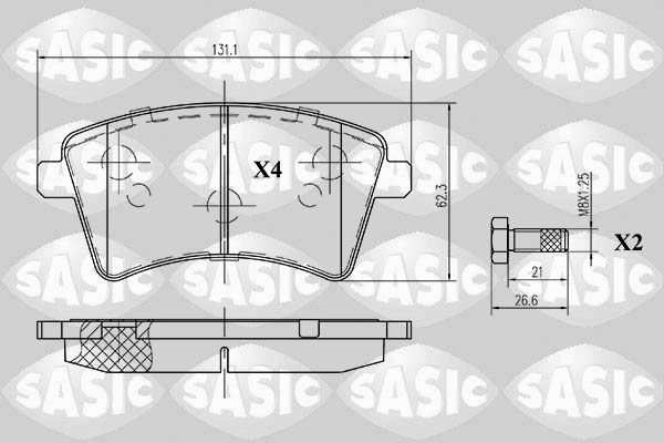 Bremsbelagsatz, Scheibenbremse SASIC 6214016