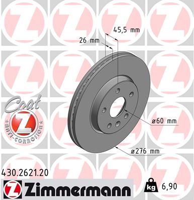 Bremsscheibe ZIMMERMANN 430.2621.20