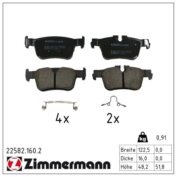Bremsbelagsatz, Scheibenbremse ZIMMERMANN 22582.160.2