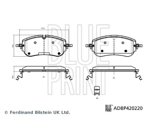 Bremsbelagsatz, Scheibenbremse BLUE PRINT ADBP420220