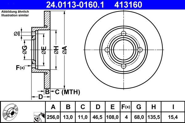 Bremsscheibe ATE 24.0113-0160.1
