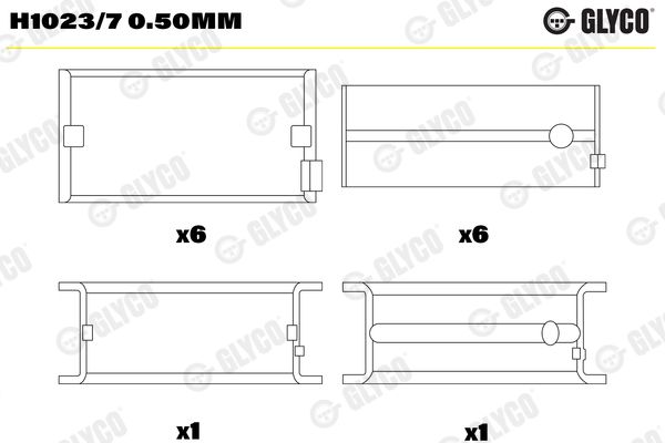 Kurbelwellenlager GLYCO H1023/70.50MM