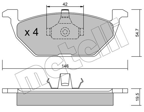 Bremsbelagsatz, Scheibenbremse METELLI 22-0211-0