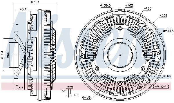 Kupplung, Kühlerlüfter NISSENS 86105