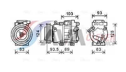 Kompressor, Klimaanlage AVA QUALITY COOLING HYAK238