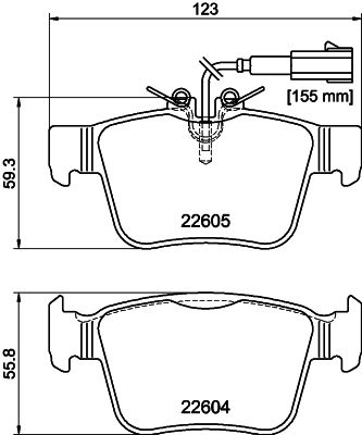 Bremsbelagsatz Bremsbeläge HELLA 8DB 355 025-881