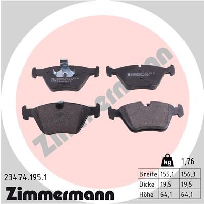 Bremsbelagsatz Bremsbeläge ZIMMERMANN 23474.195.1
