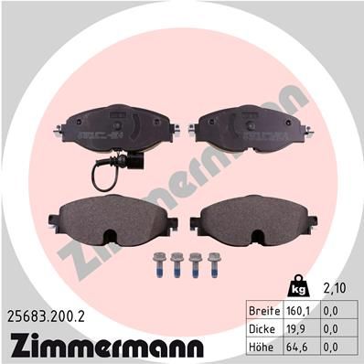 Bremsbelagsatz Bremsbeläge ZIMMERMANN 25683.200.2