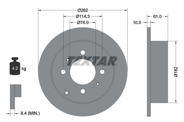 Bremsscheibe TEXTAR 92130900