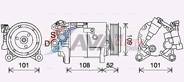 Kompressor, Klimaanlage AVA QUALITY COOLING BWAK566