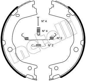 Bremsbackensatz, Feststellbremse METELLI 53-0498K