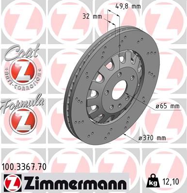 Bremsscheibe ZIMMERMANN 100.3367.70
