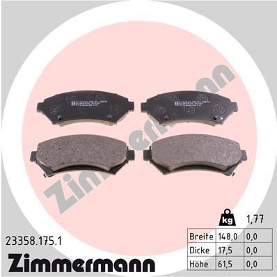 Bremsbelagsatz, Scheibenbremse ZIMMERMANN 23358.175.1