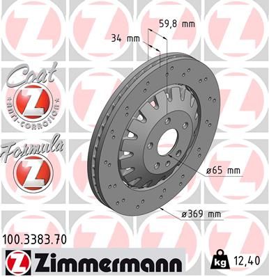 Bremsscheibe ZIMMERMANN 100.3383.70
