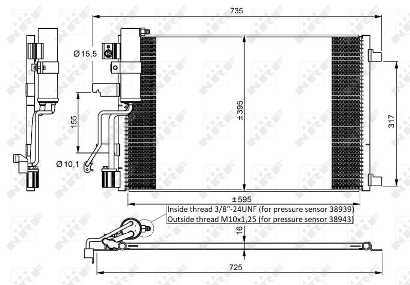 Kondensator, Klimaanlage NRF 35975