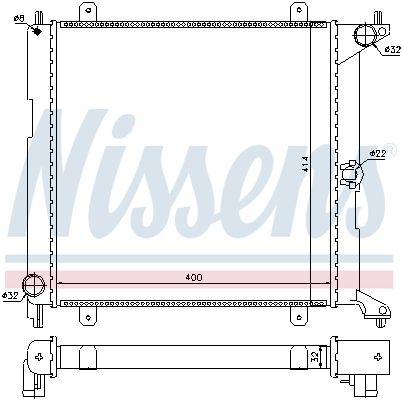 Kühler, Motorkühlung NISSENS 64207