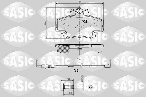 Bremsbelagsatz, Scheibenbremse SASIC 6214010