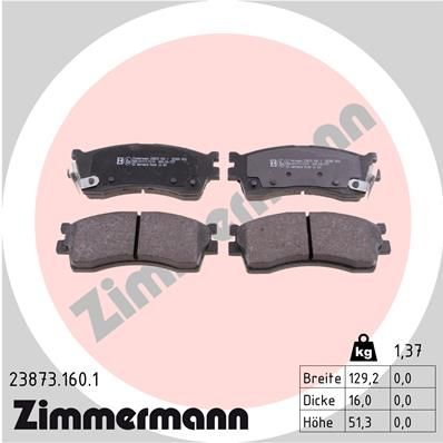 Bremsbelagsatz, Scheibenbremse ZIMMERMANN 23873.160.1