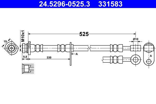 Bremsschlauch ATE 24.5296-0525.3